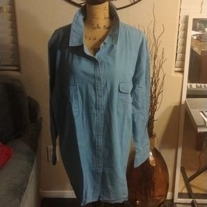 Denim button down blouse